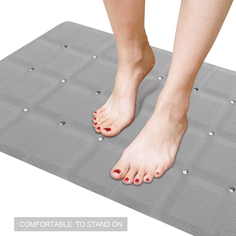 Webos Foldable Non Slip Silicon Bath Mat Bathtub mat no Suction Cups Shower mats for Textured Tub and Reglazed Tub (Foldable -Grey, 28-inch x 14-inch) - Image 4
